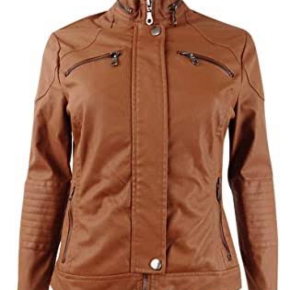 Vintage brown faux leather jacket